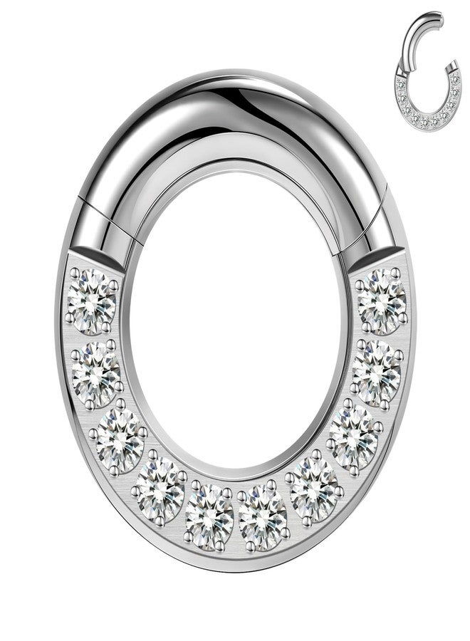 BodyAce CZ Hinged Segment Clicker PA Rings, 2G 4G 6G 8G 10G 12G Large Septum Nose Rings, Surgical Steel Spring Action BCR Ring Ear Gauges Earrings Hoops [4G(5mm),Hoops:12mm] - Image 1